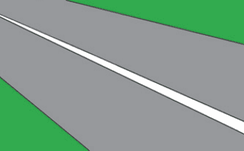 Road surface with one continuous white line running diagonally through the image.