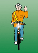 Cyclist facing the viewer with one forearm raised beside the head.