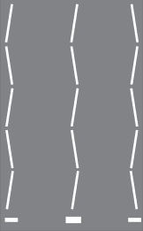 Grey road surface with white zigzag lines along the sides and middle.